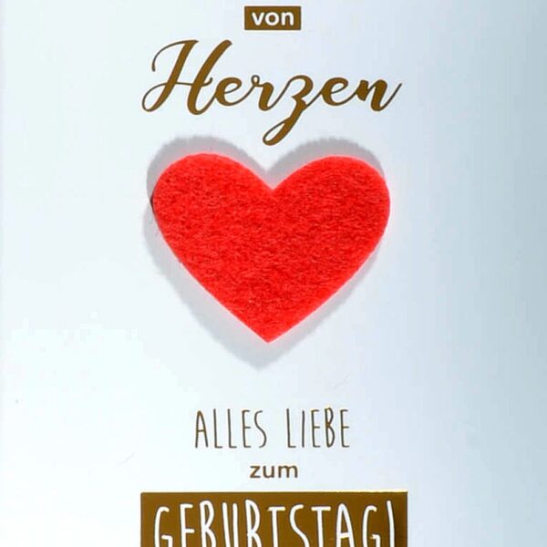 ABC Geburtstagskarte Herz Filz 1120006600 B6