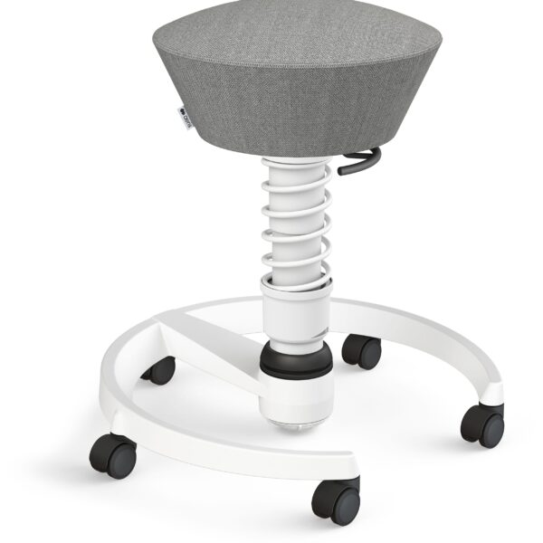 AERIS Sitzhocker Swopper 102HBSTWHWHC grau/weiss mit Rollen