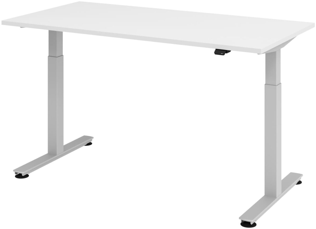 APOLLO Bürotisch ONE 160x80cm VXMST16/W/S weiss/silber, elektrisch – Hochwertig & günstig bei ShopDeca