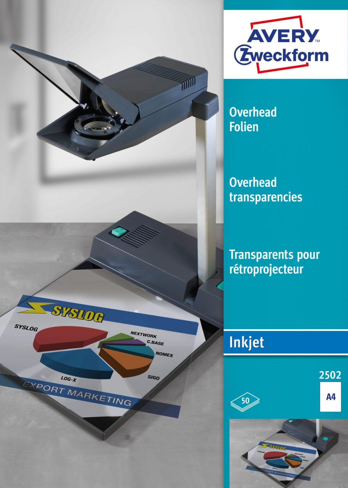 AVERY ZWECKFORM Overhead-Folie A4 2502Z 0,11mm Inkjet 50 Blatt – Hochwertig & günstig bei ShopDeca