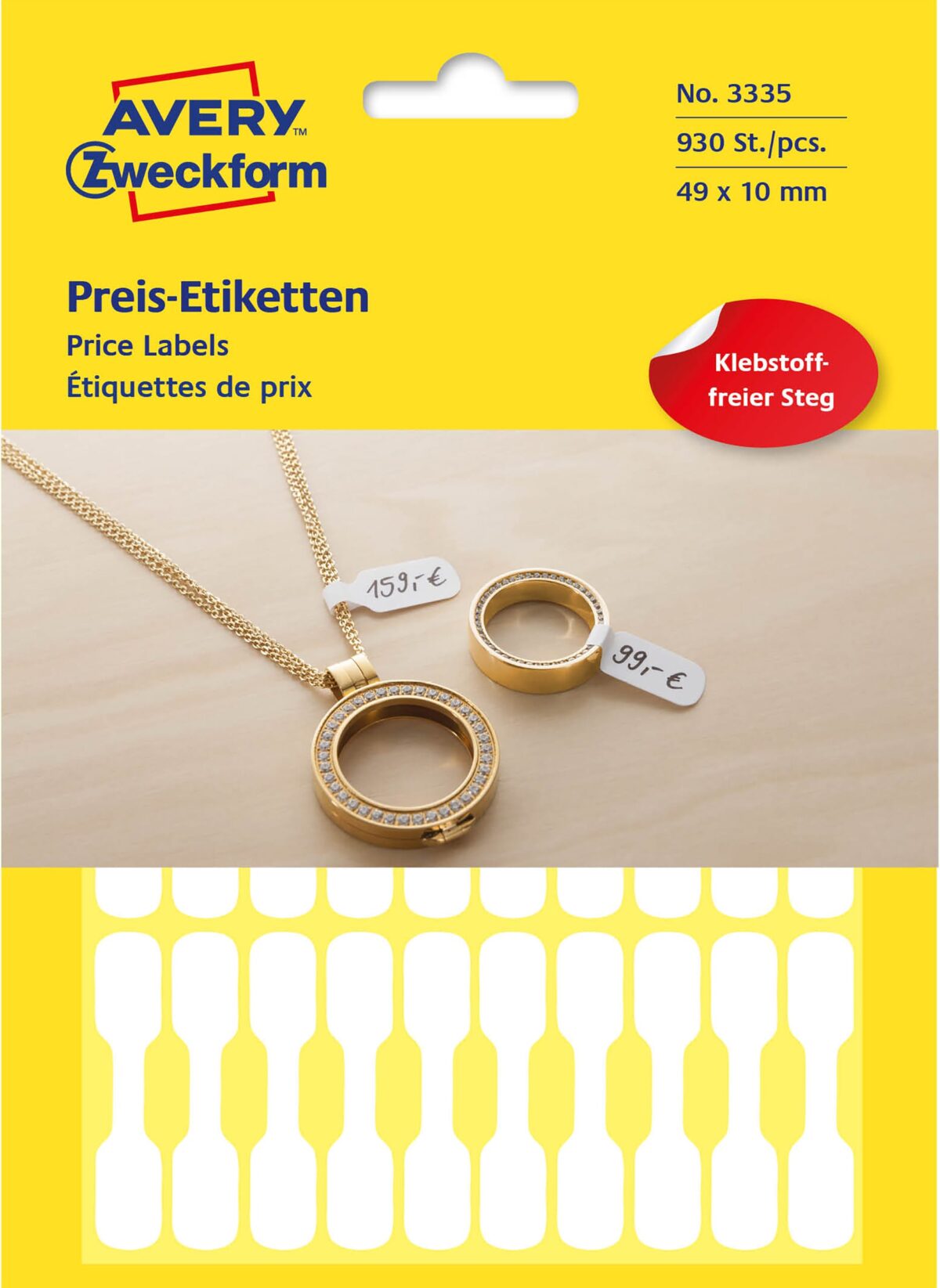 AVERY ZWECKFORM Universaletiketten 49x10mm 3335 weiss 924 Stk./28 Bl. – Hochwertig & günstig bei ShopDeca