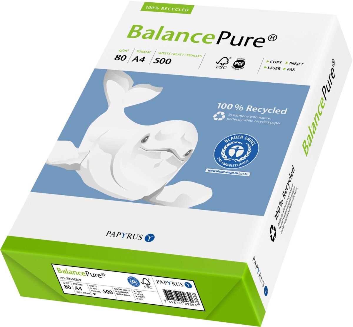BALANCE PURE Multifunktions-Papier A4 88330215 weiss,Recycling,80g,500 Blatt – Hochwertig & günstig bei ShopDeca