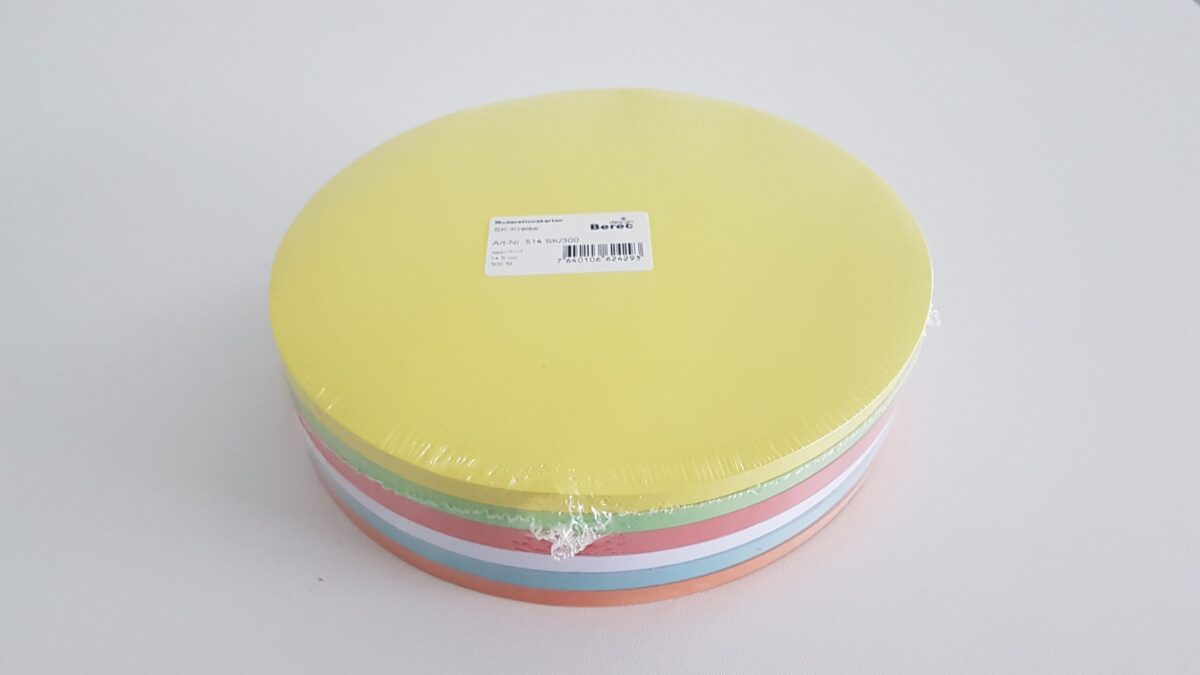 BEREC Karten 6-farbig ass. 514.SK300 Kreis 135mm 300 Stk. – Hochwertig & günstig bei ShopDeca