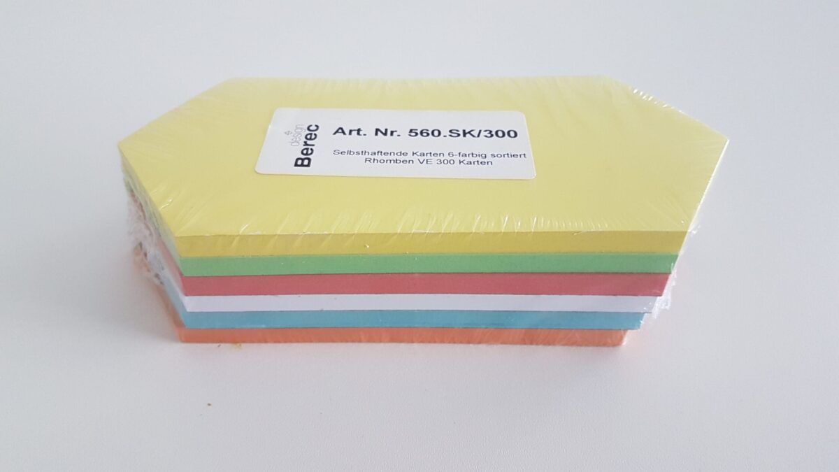 BEREC Karten 6-farbig ass. 560.SK300 Rhomben 200x95mm 300 Stk. – Hochwertig & günstig bei ShopDeca
