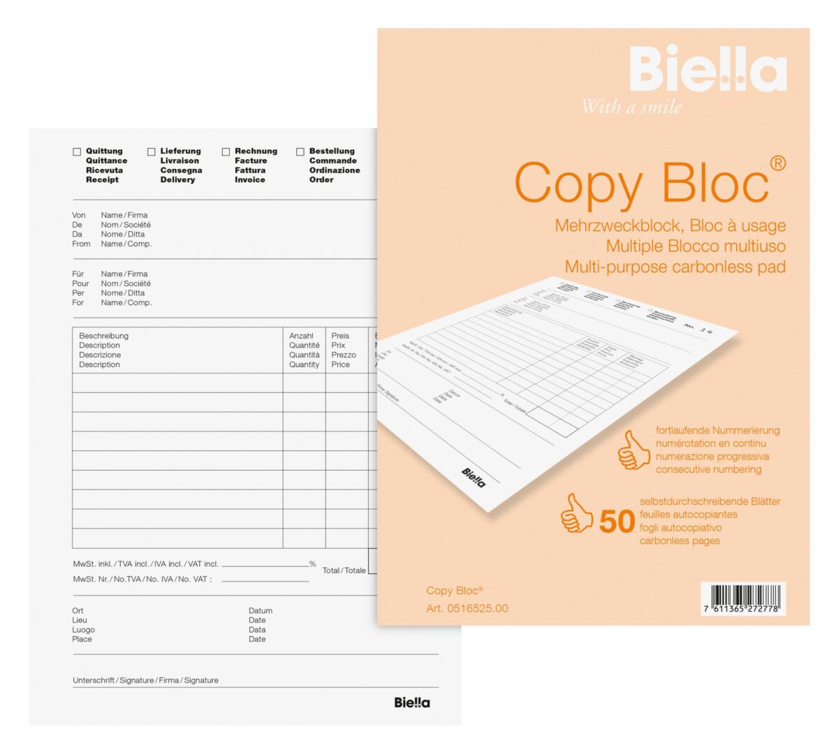 BIELLA Mehrzweck.COPY-BLOC D/F/I/E A5 51652500U selbstdurchschreib. 50x2 Blatt – Hochwertig & günstig bei ShopDeca