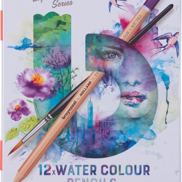 BRUYNZEEL Aquarellfarbstifte Expression 60313012 12 Farben Metalletui