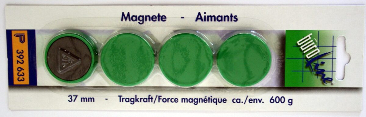 BÜROLINE Magnet 37 mm 392633 grün 4 Stück – Hochwertig & günstig bei ShopDeca