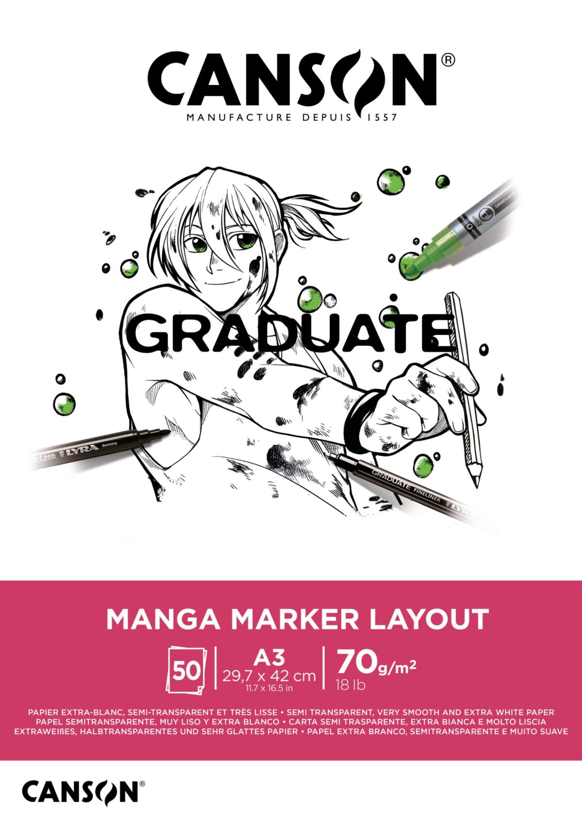 CANSON Graduate Manga Marker A3 31250P025 50 Blatt, weiss, 70g – Hochwertig & günstig bei ShopDeca