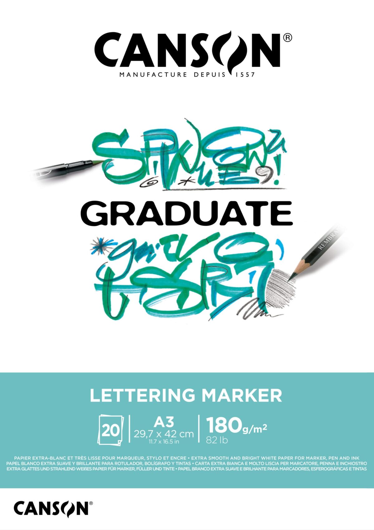 CANSON Graduate Lettering Marker A3 31250P027 20 Blatt, weiss, 180g – Hochwertig & günstig bei ShopDeca