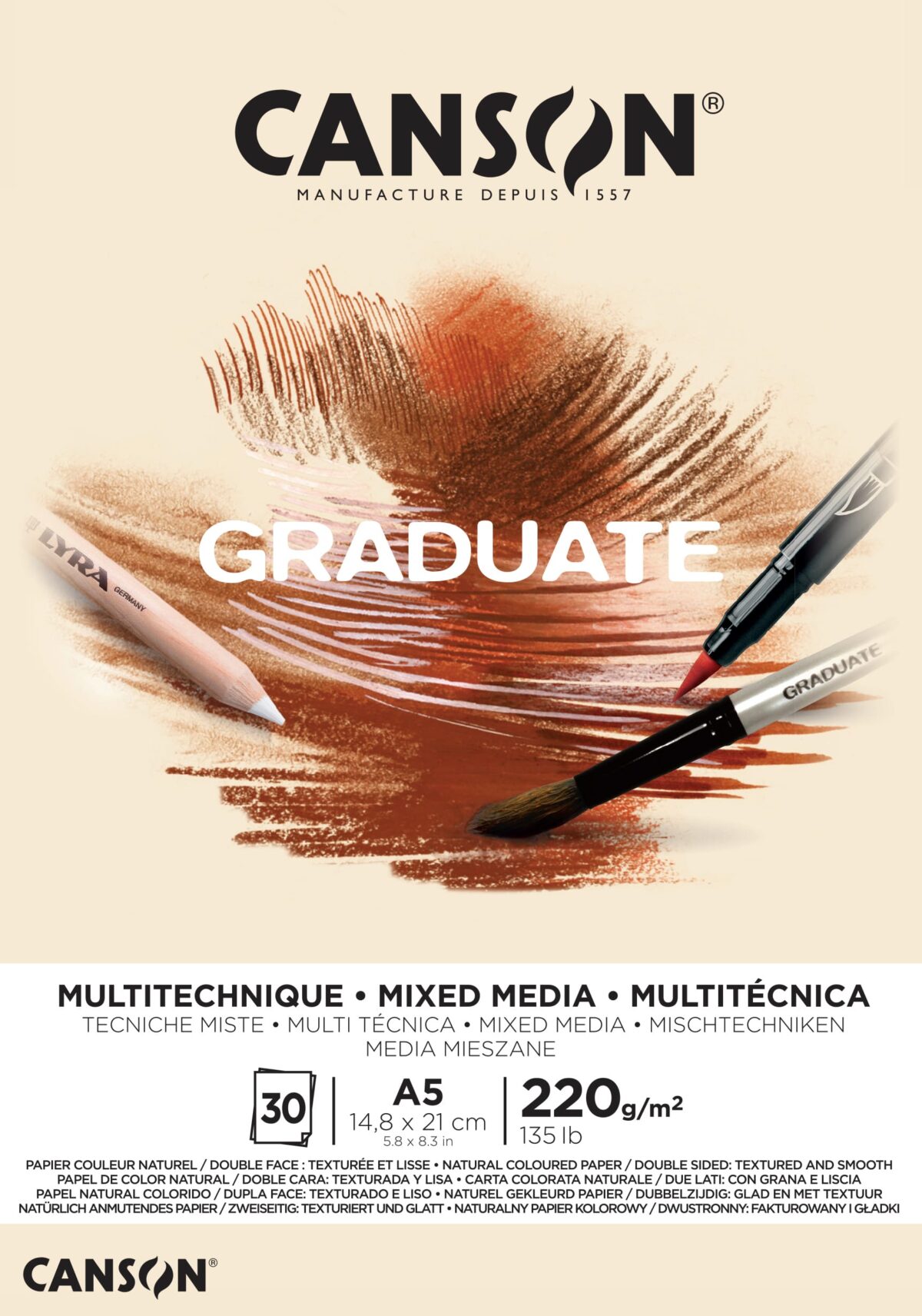 CANSON Graduate Mixed Media A5 400110367 20 Blatt, beige, 220g – Hochwertig & günstig bei ShopDeca