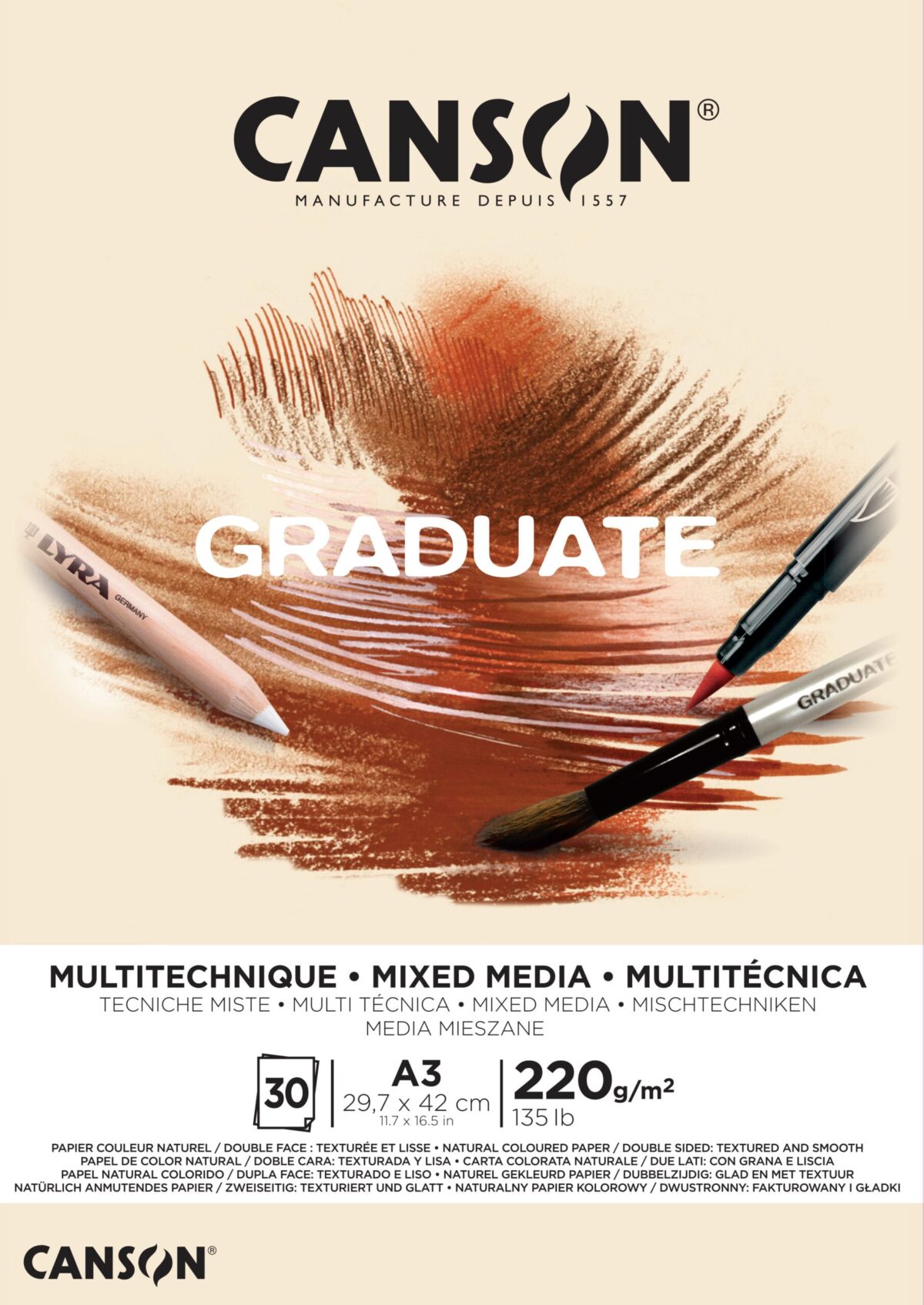 CANSON Graduate Mixed Media A3 400110369 20 Blatt, beige, 220g – Hochwertig & günstig bei ShopDeca
