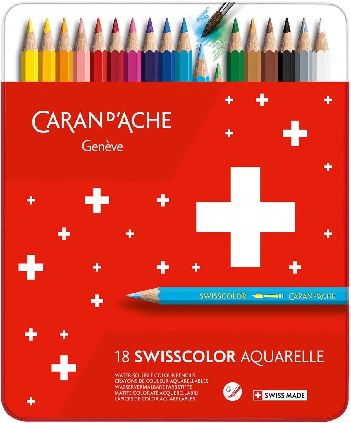CARAN D'ACHE Farbstifte Swisscolor 1285.718 assortiert 18 Stück – Hochwertig & günstig bei ShopDeca