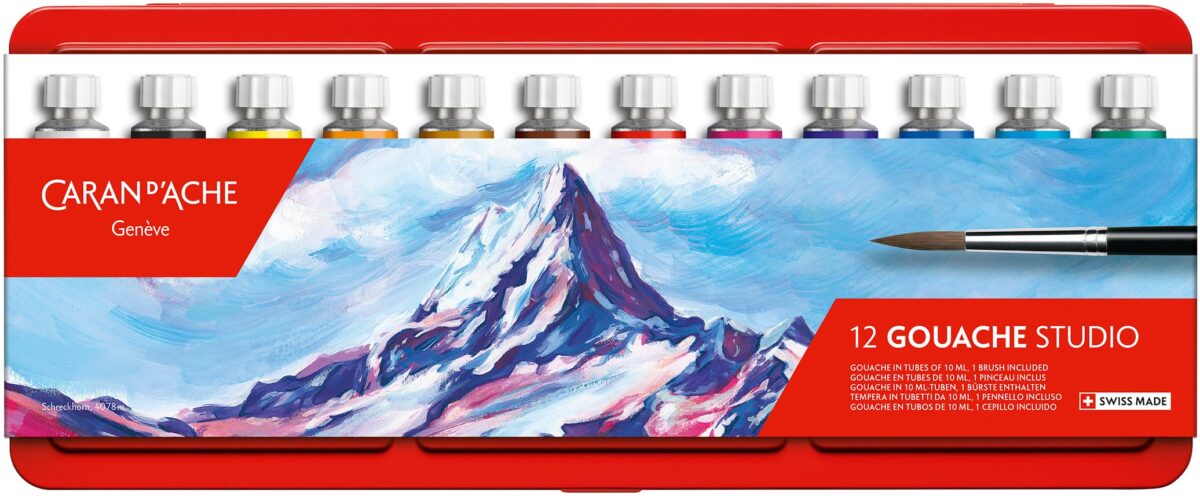 CARAN D'ACHE Deckfarbe Gouache 2001.312 12 Tuben Metallbox, Pinsel – Hochwertig & günstig bei ShopDeca