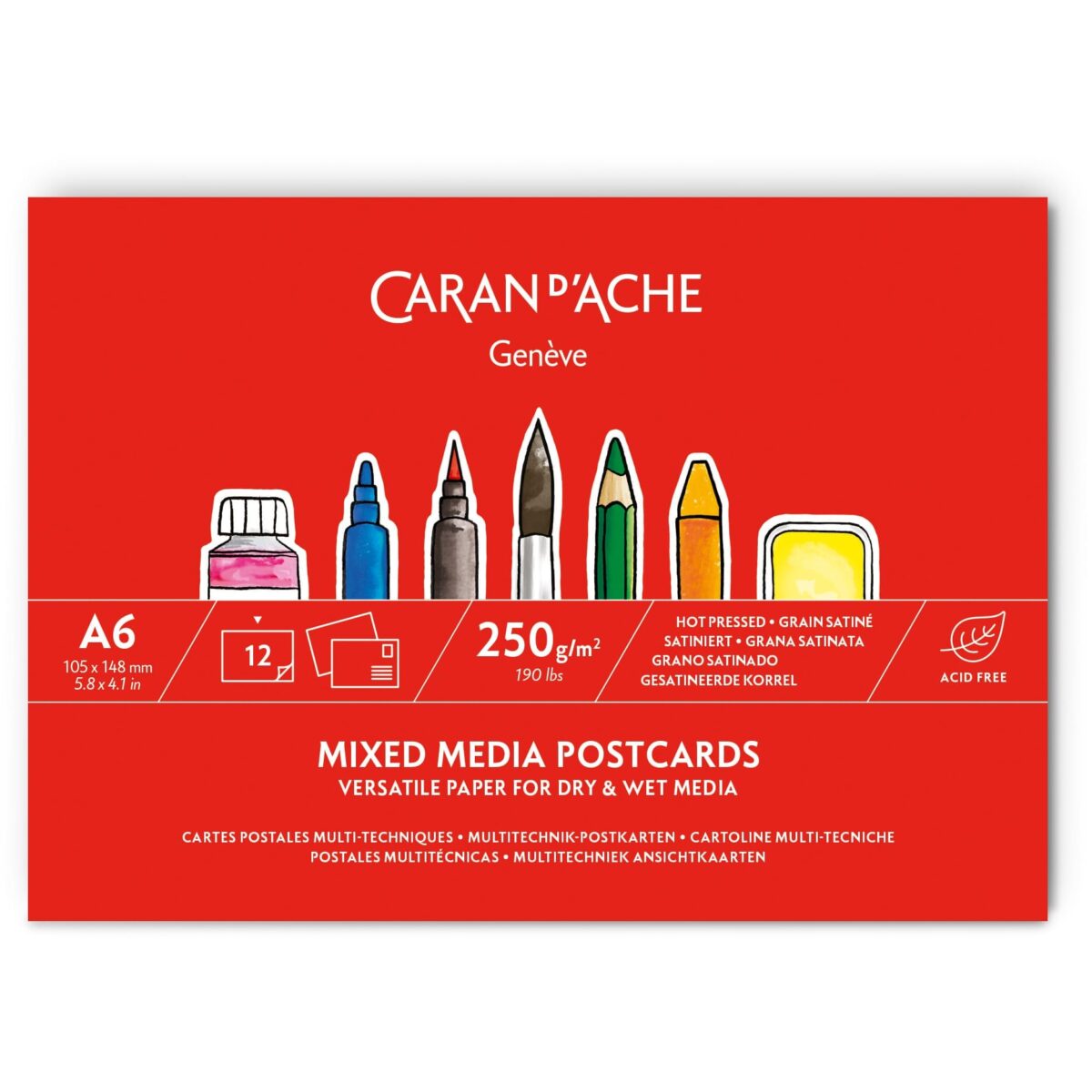 CARAN D'ACHE Postkartenblock A6 454.112 12 Blatt 250g/m2 – Hochwertig & günstig bei ShopDeca