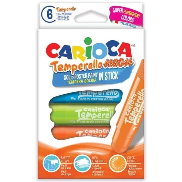 CARIOCA Posterfarbe Temperello Neon 42675 6 Stück ass.