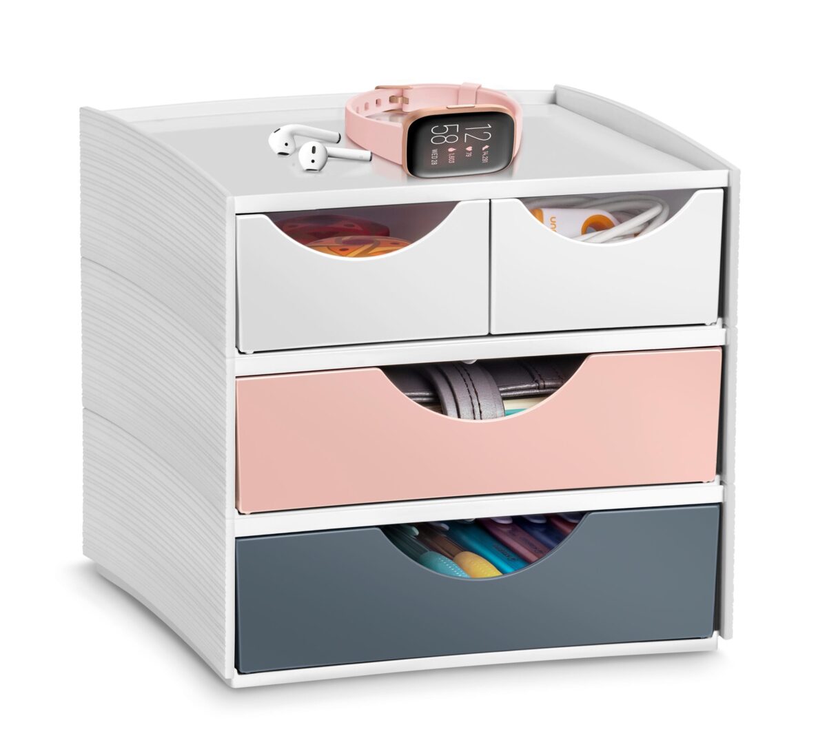CEP Schubladenbox MyCube Mineral 1032111681 4 Schubl. weiss/grau/pink – Hochwertig & günstig bei ShopDeca