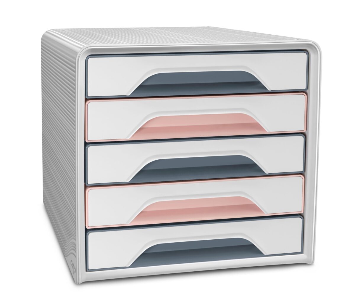 CEP Schubladenbox Smoove Mineral 1071111681 5 Schubladen weiss/grau/pink – Hochwertig & günstig bei ShopDeca