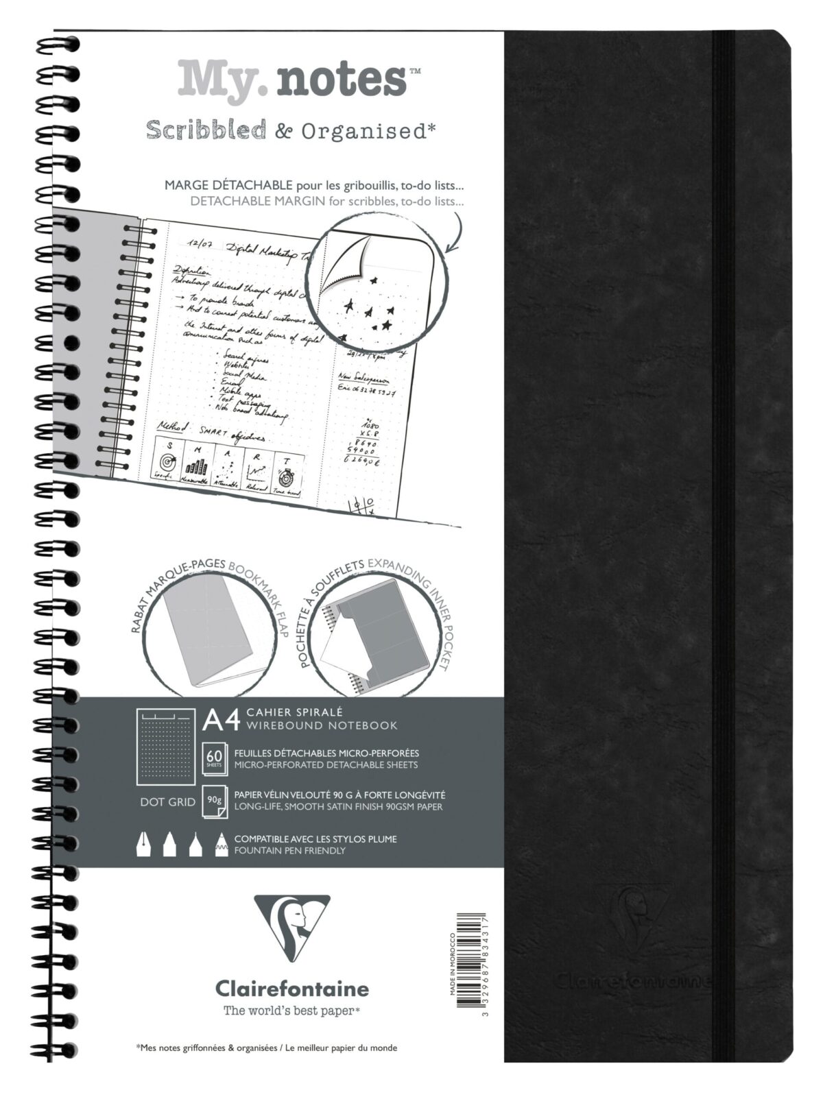 CLAIREFONTAINE AGE BAG MY.NOTES A4 783431C Spiralbuch dot schwarz 60 Bl – Hochwertig & günstig bei ShopDeca