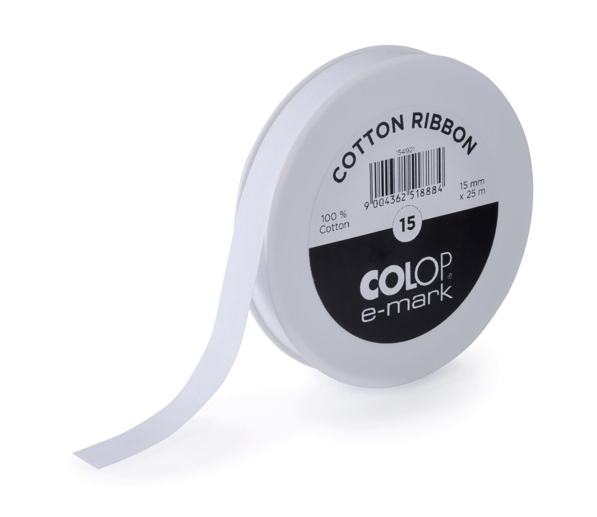 COLOP Baumwollband 15mmx25m 154921 für e-mark, weiss – Hochwertig & günstig bei ShopDeca