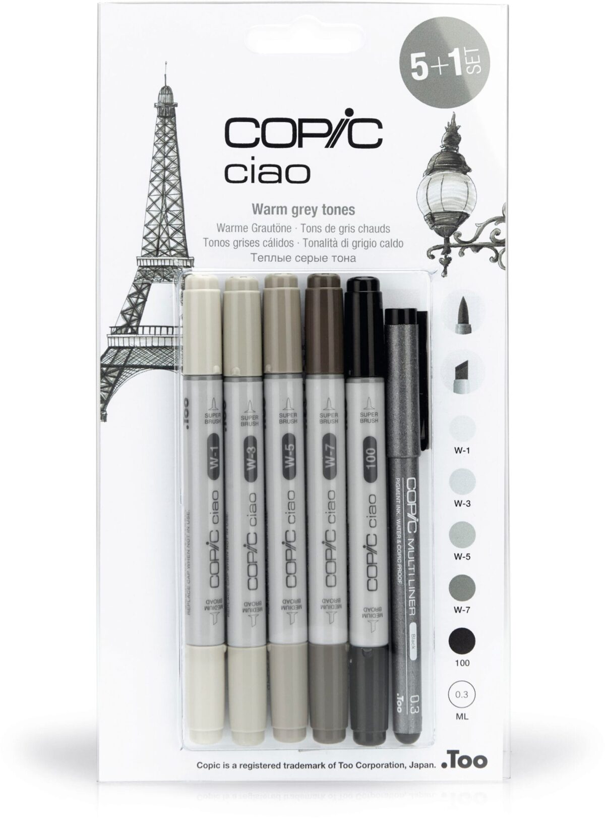 COPIC Marker Ciao 22075565 5+1 Set Warm Grey – Hochwertig & günstig bei ShopDeca
