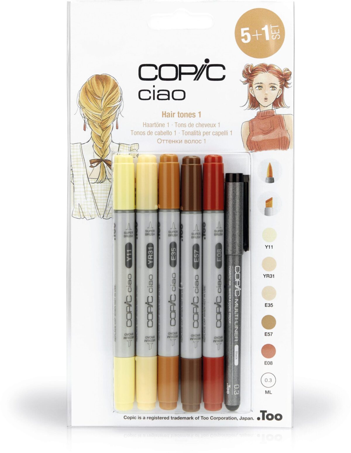 COPIC Marker Ciao 22075572 5+1 Set Hair Tones 1 – Hochwertig & günstig bei ShopDeca