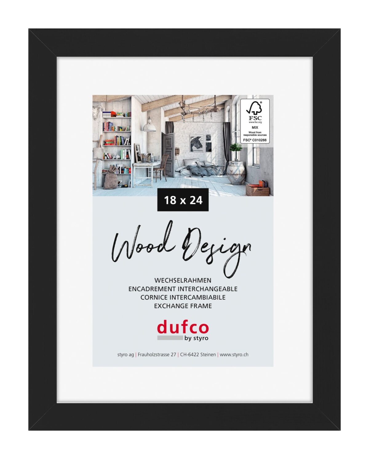DUFCO Holz-Bilderrahmen 18x24cm 1610.80104 Toronto schwarz – Hochwertig & günstig bei ShopDeca