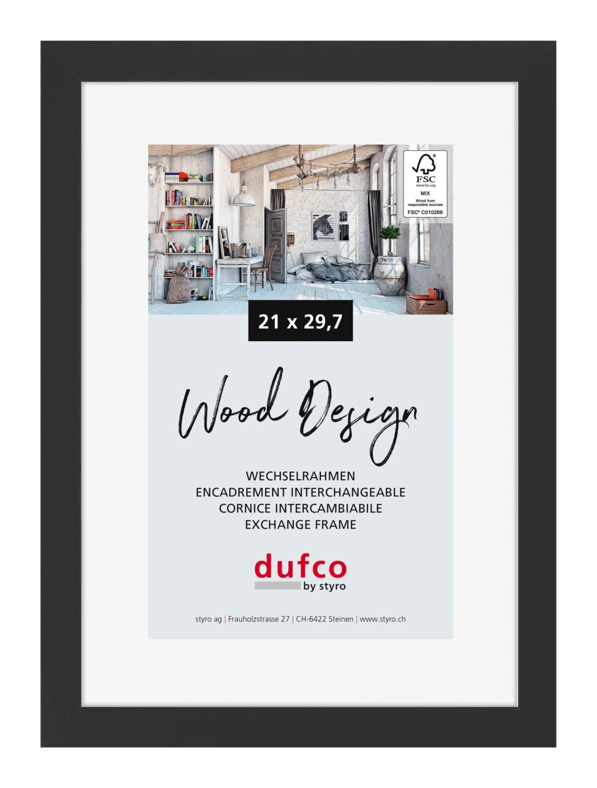 DUFCO Holz-Bilderrahmen 21x29.7cm 1610.80105 Toronto schwarz – Hochwertig & günstig bei ShopDeca