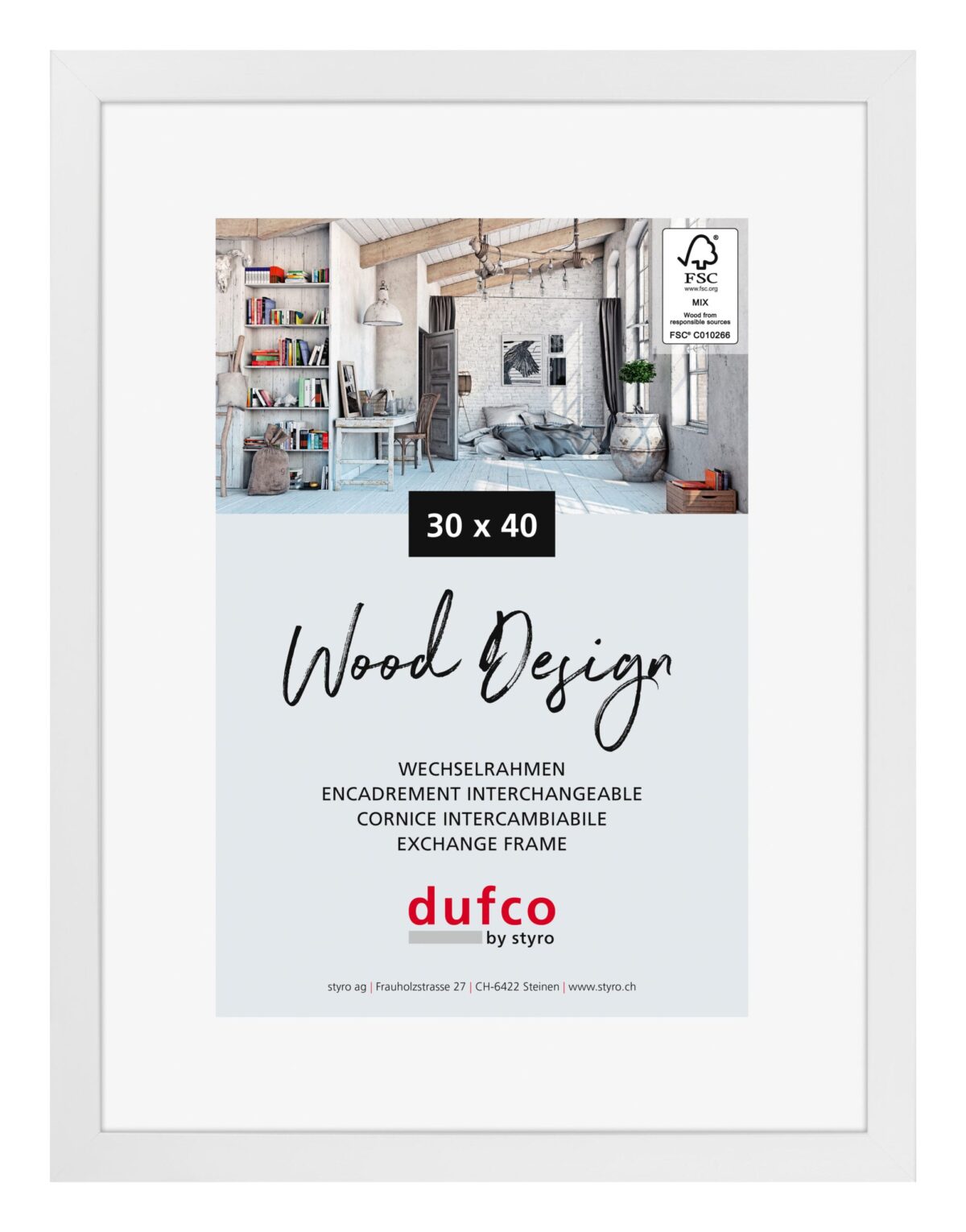DUFCO Holz-Bilderrahmen 30x40cm 1610.80592 Toronto weiss – Hochwertig & günstig bei ShopDeca