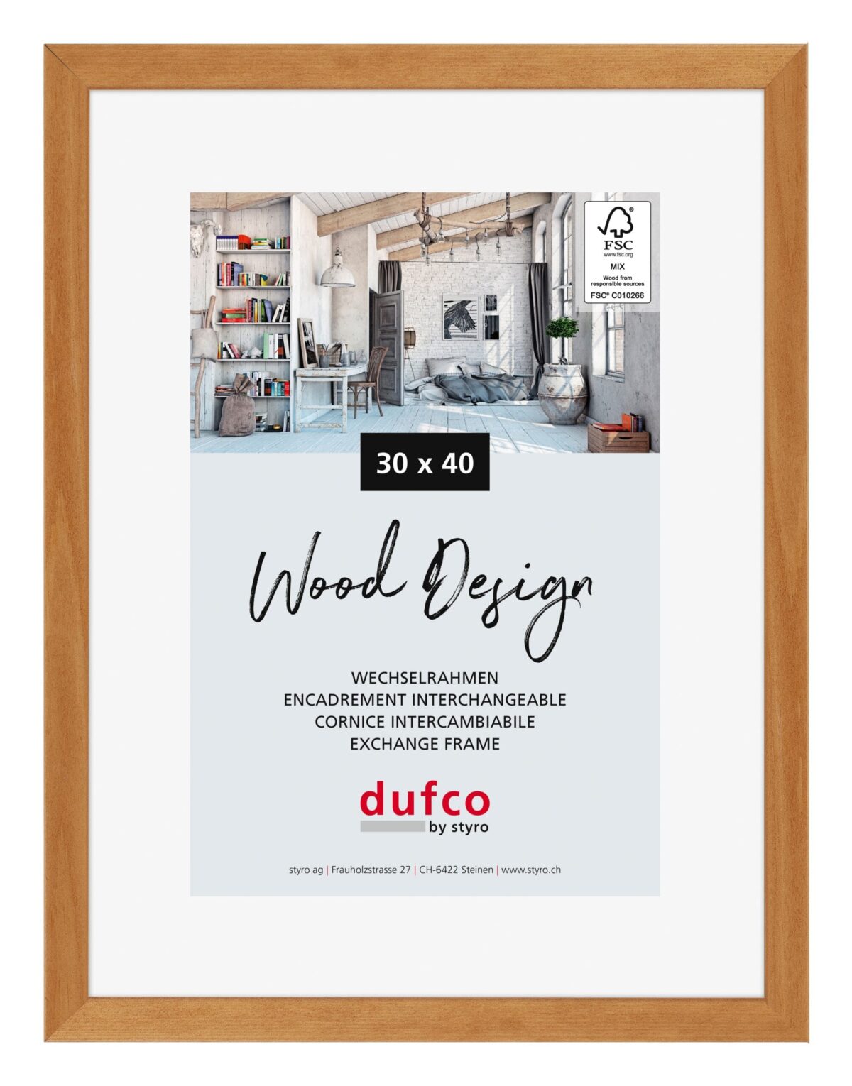 DUFCO Holz-Bilderrahmen 30x40cm 1610.80602 Toronto Kirschbaum – Hochwertig & günstig bei ShopDeca