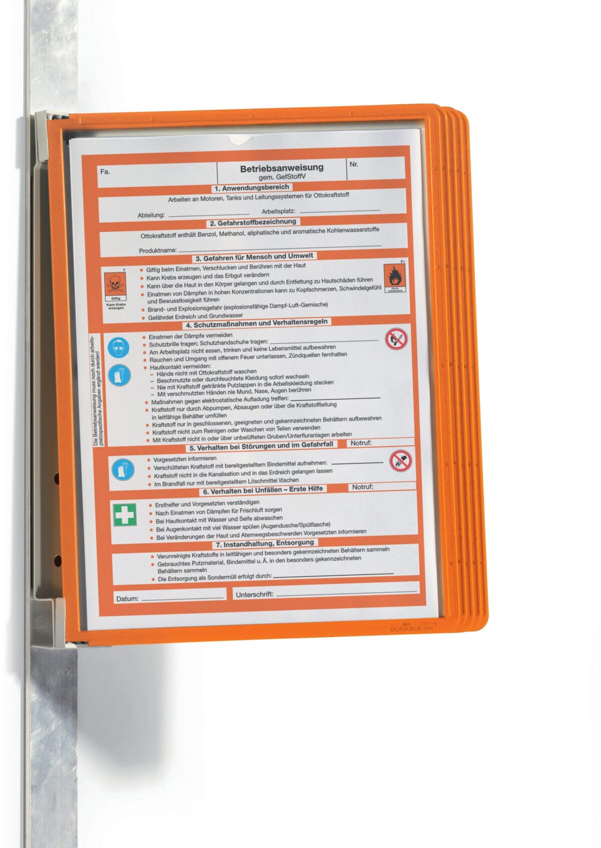 DURABLE Vario Magnet Wall, 5 Sherpa A4 591409 Set, orange – Hochwertig & günstig bei ShopDeca