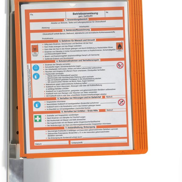 DURABLE Vario Magnet Wall, 5 Sherpa A4 591409 Set, orange