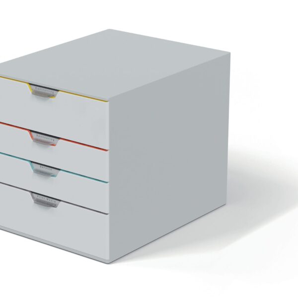 DURABLE Box VARICOLOR 4 762427 weiss/mehrfarbig 4 Schubladen