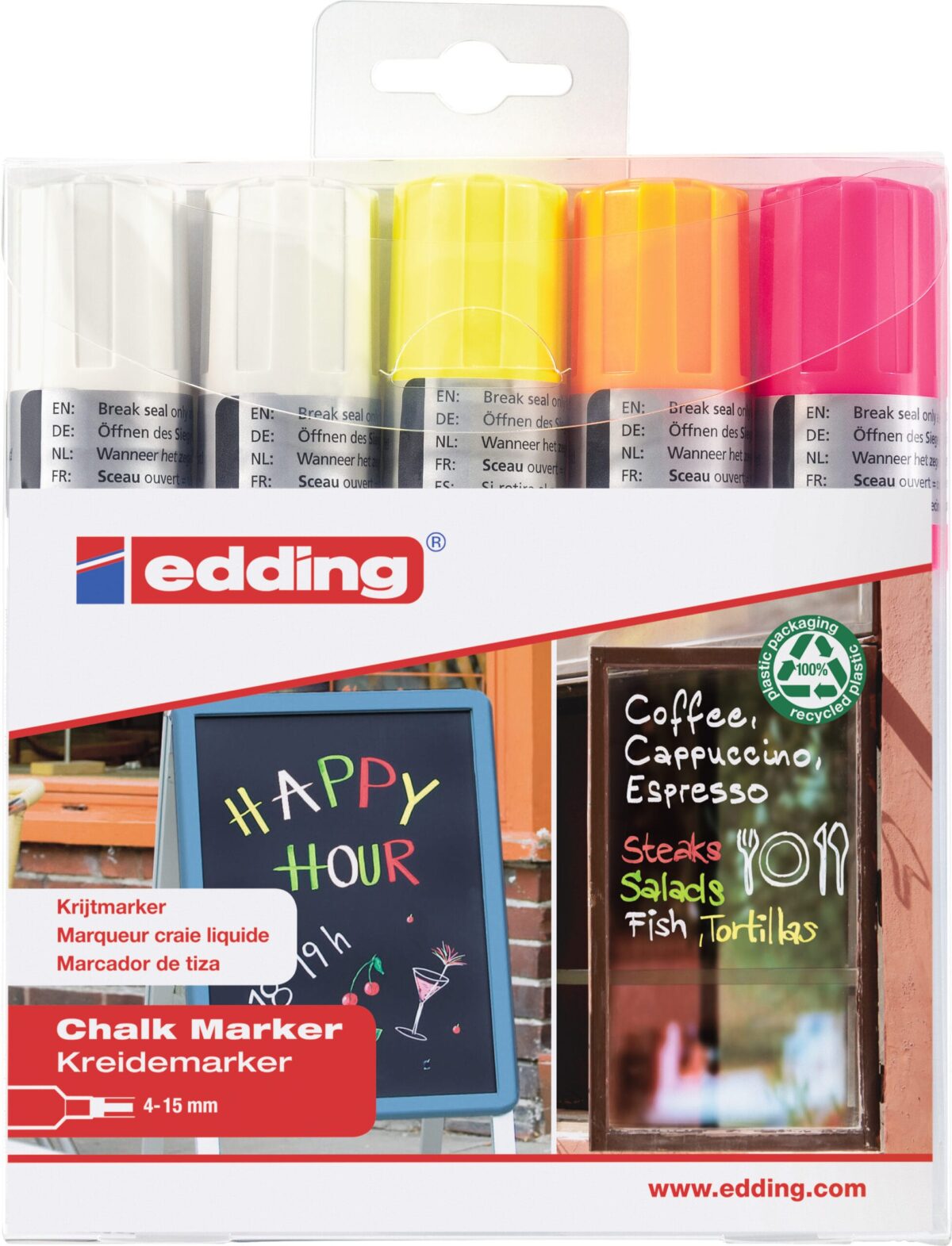EDDING Windowmarker 4090 4-15mm 4090-E5 5 Farben ass. – Hochwertig & günstig bei ShopDeca