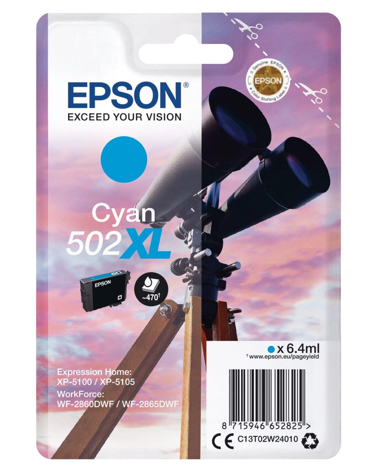 EPSON Tintenpatrone 502XL cyan T02W240 WF-2860/XP-5100 470 Seiten – Hochwertig & günstig bei ShopDeca