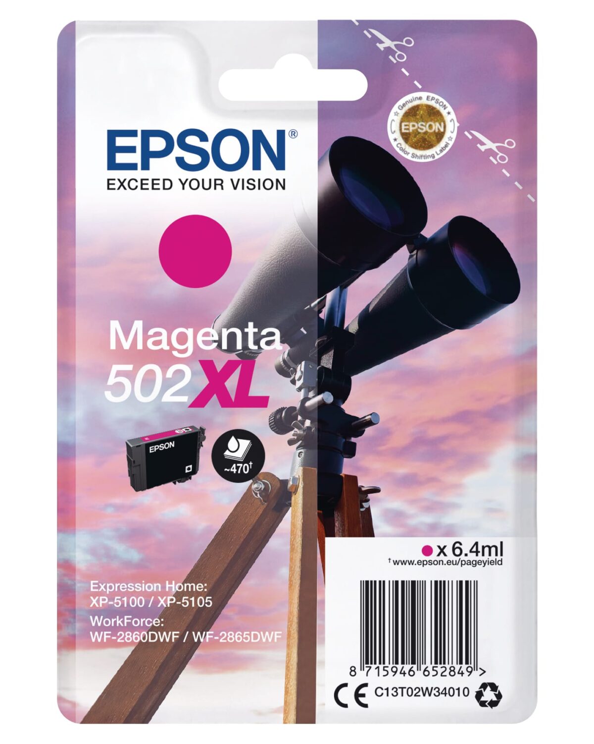 EPSON Tintenpatrone 502XL magenta T02W340 WF-2860/XP-5100 470 Seiten – Hochwertig & günstig bei ShopDeca