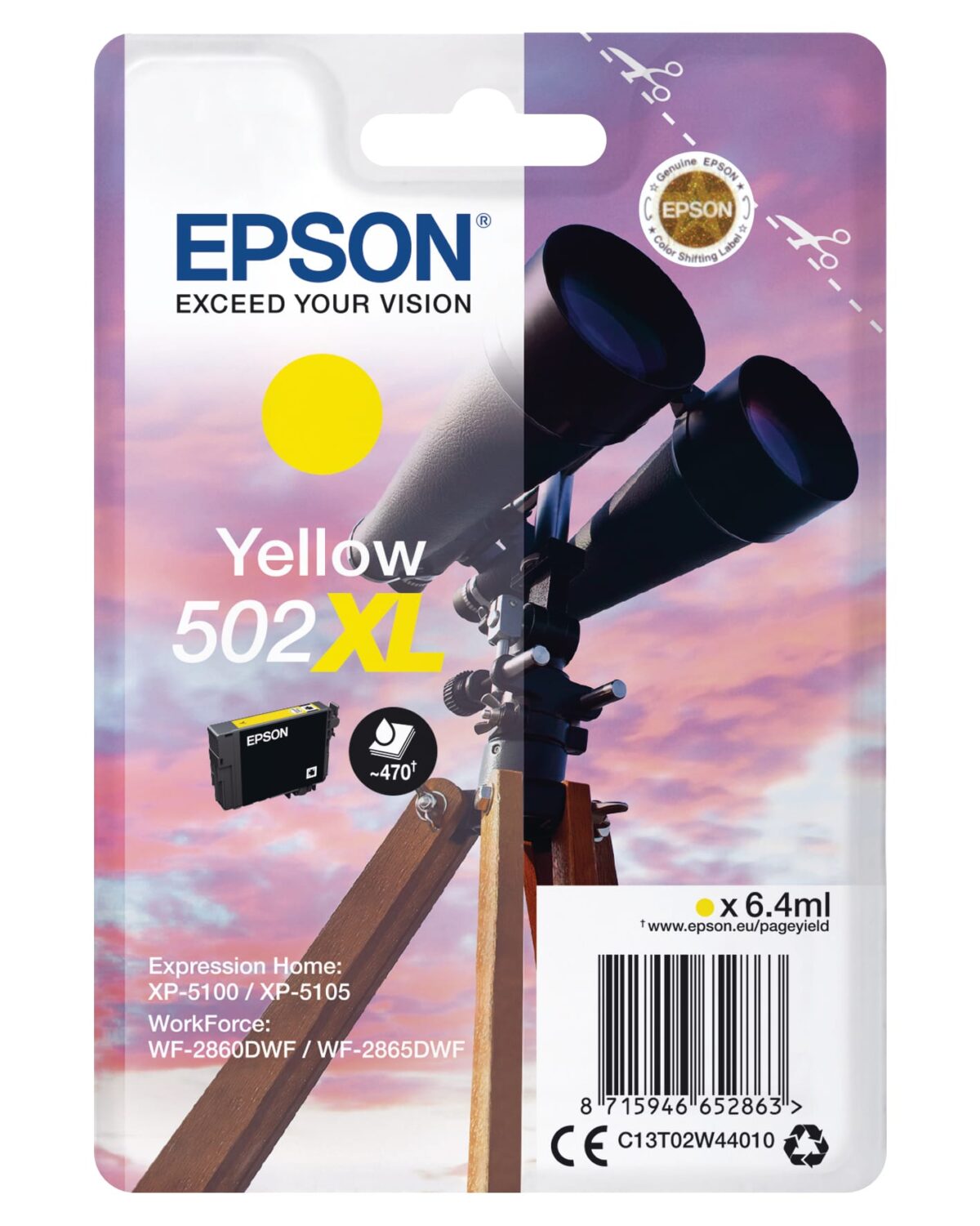 EPSON Tintenpatrone 502XL yellow T02W440 WF-2860/XP-5100 470 Seiten – Hochwertig & günstig bei ShopDeca
