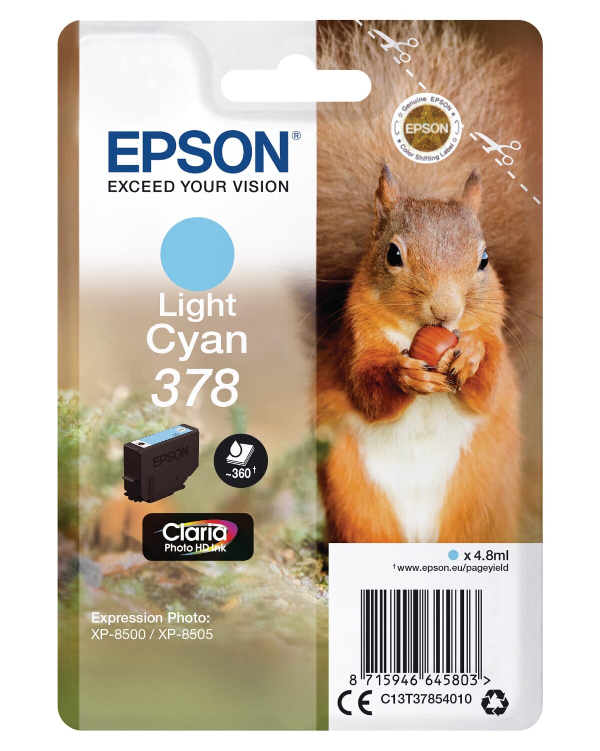 EPSON Tintenpatrone 378 light cyan T378540 XP-8500/8505 360 Seiten – Hochwertig & günstig bei ShopDeca