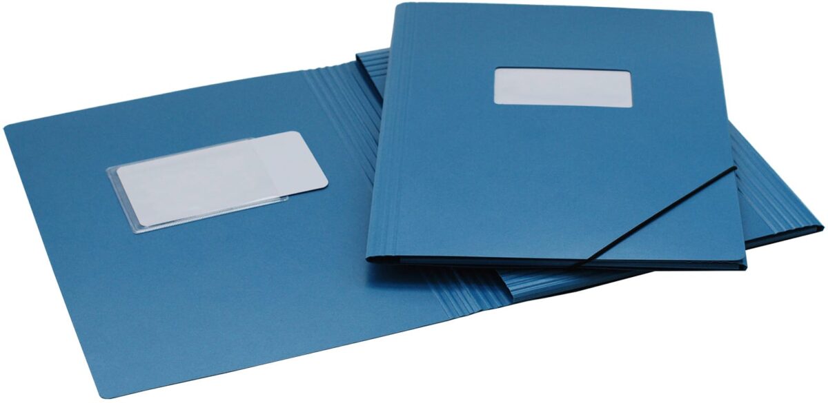 EROLA Gummibandmappe 650my A4 33299F blau Pressspan mit Fenster – Hochwertig & günstig bei ShopDeca