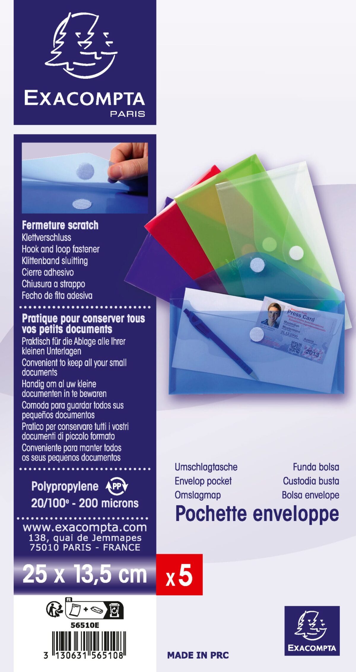 EXACOMPTA Dokumententasche 250x300mm 56510E PP, sortiert – Hochwertig & günstig bei ShopDeca