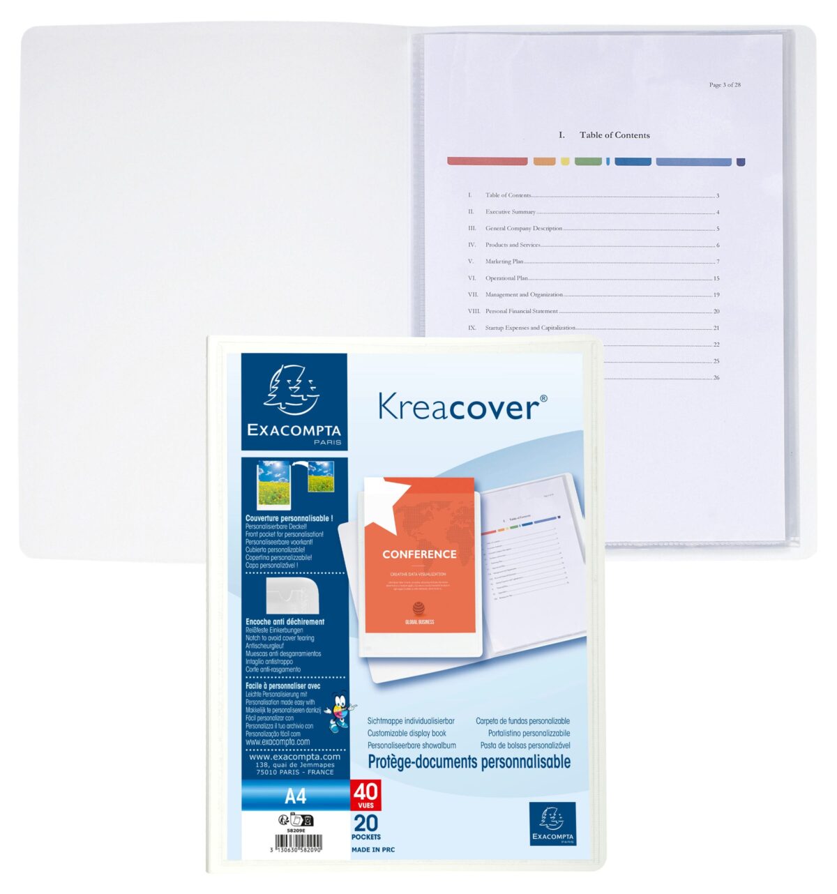 EXACOMPTA Sichtbuch KC A4 58209E weiss 20 Taschen – Hochwertig & günstig bei ShopDeca