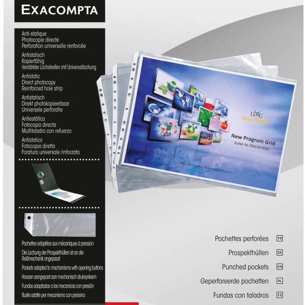 EXACOMPTA Zeigetaschen, glatt A3 5934E PP, gelocht, 55my