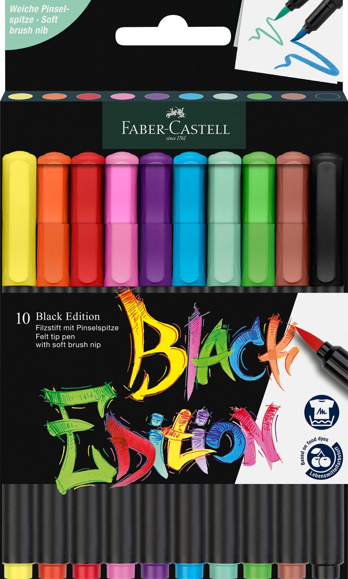 FABER-CASTELL Fasermaler Black Edition 116451 10er Etui – Hochwertig & günstig bei ShopDeca