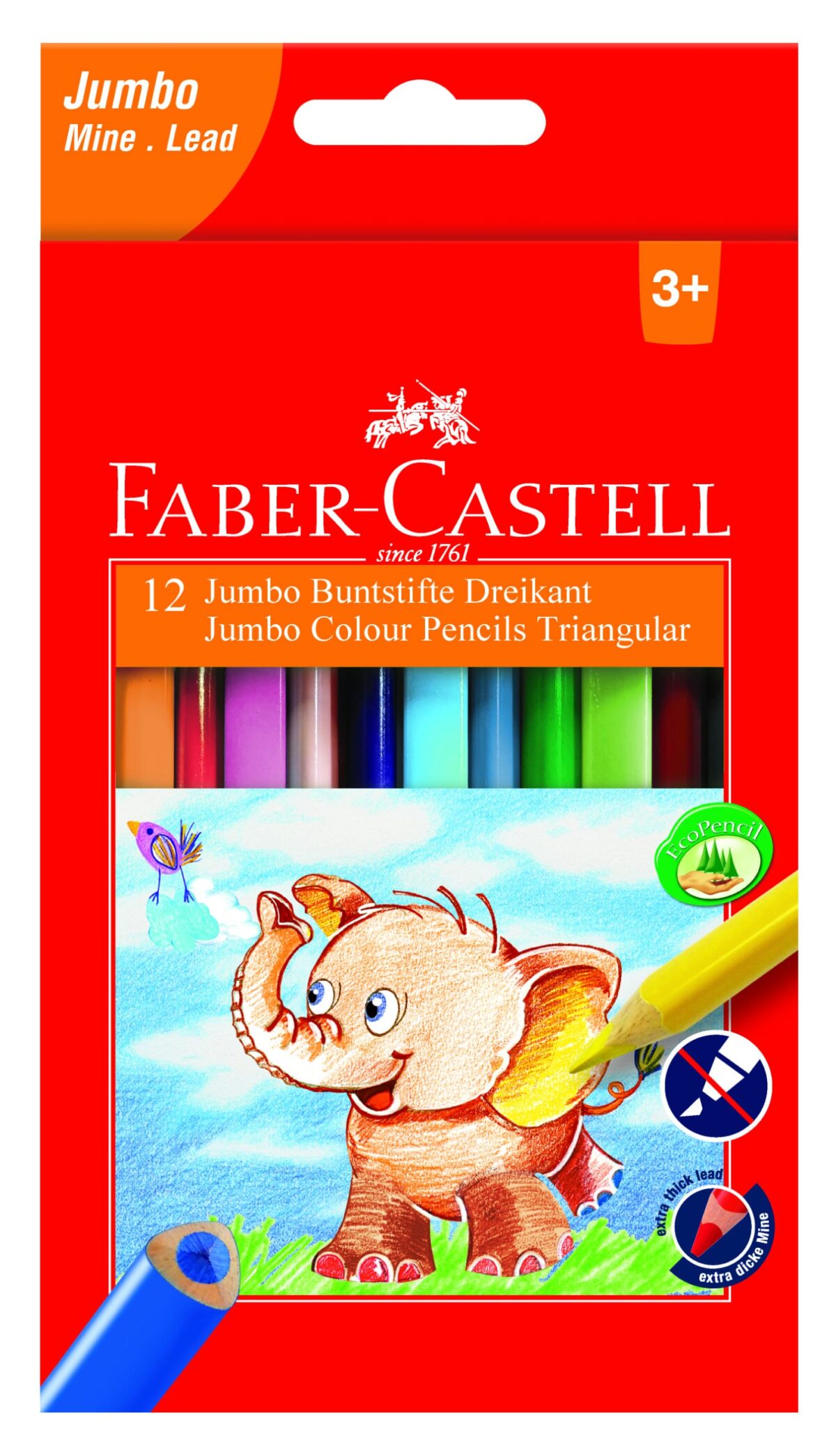 FABER-CASTELL Farbstifte dreikant Jumbo 116501 5.4mm, 12er Karton – Hochwertig & günstig bei ShopDeca