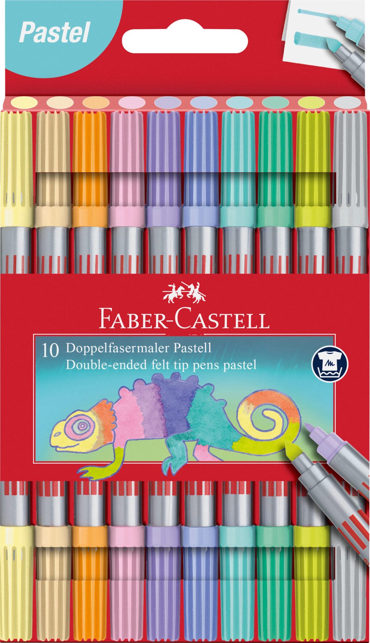 FABER-CASTELL Doppelfasermaler 151112 10 Pastel Farben, Etui – Hochwertig & günstig bei ShopDeca