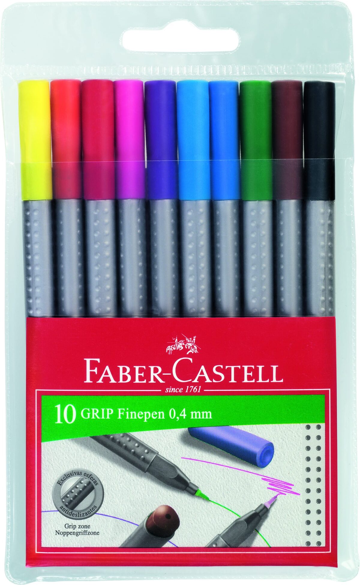FABER-CASTELL Grip Finepen 0,4mm 151610 10 Farben, Etui – Hochwertig & günstig bei ShopDeca