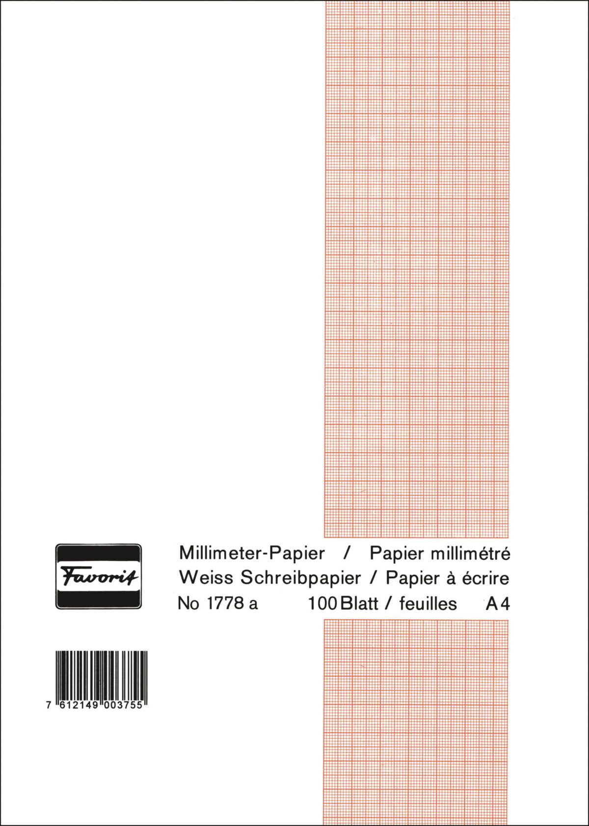 FAVORIT Block A4 1778 A weiss, 80g 100 Blatt – Hochwertig & günstig bei ShopDeca