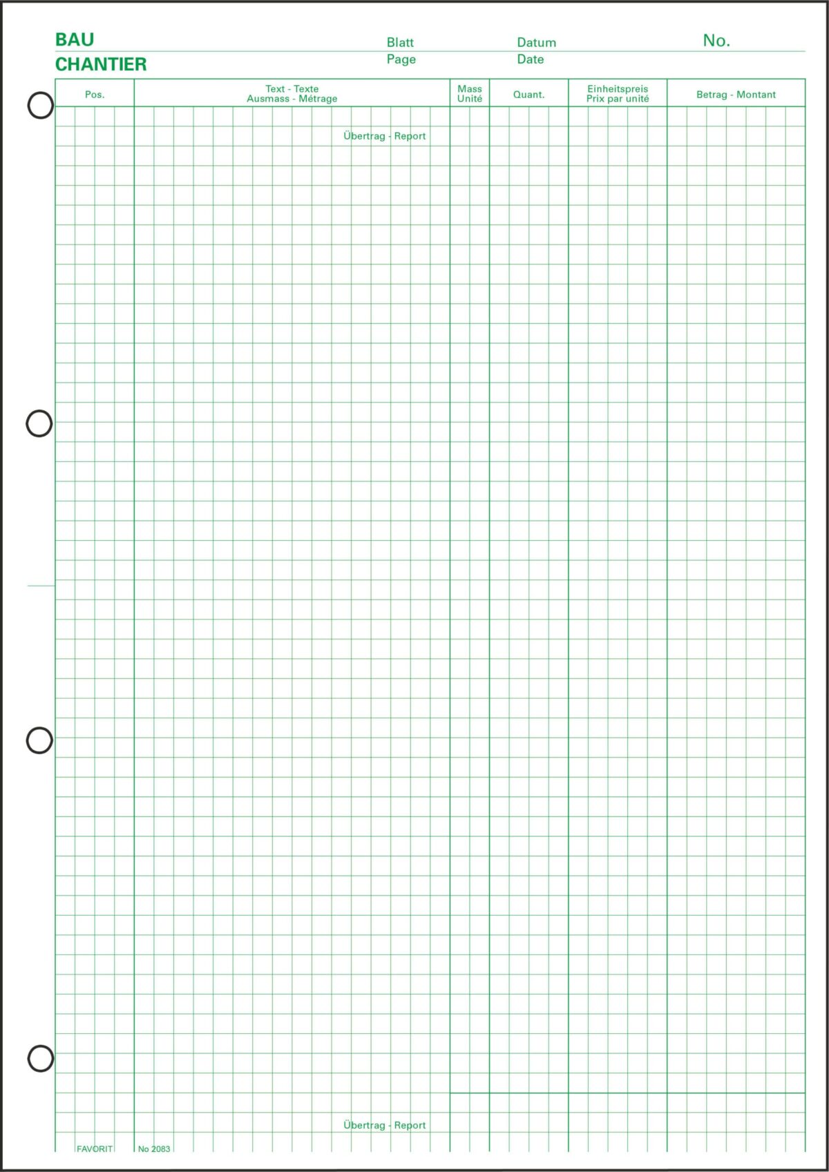 FAVORIT Devis Ausmassblock A4 2083 grün 100 Blatt – Hochwertig & günstig bei ShopDeca