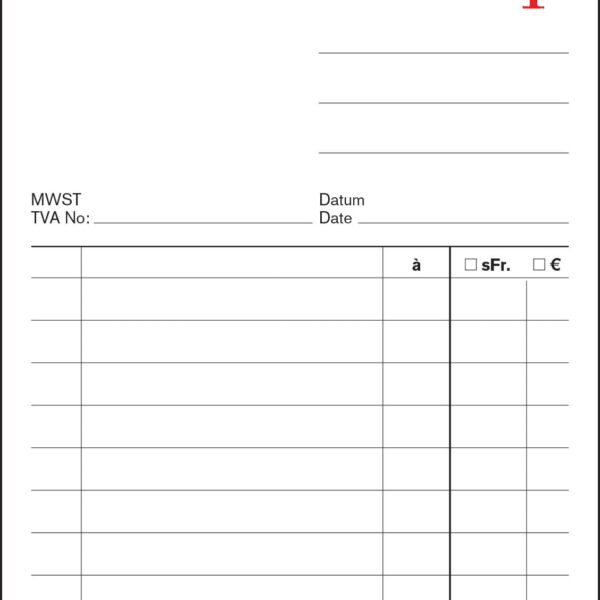 FAVORIT Kassablock weiss 100 x 175mm 29weiss nummeriert 50 Blatt