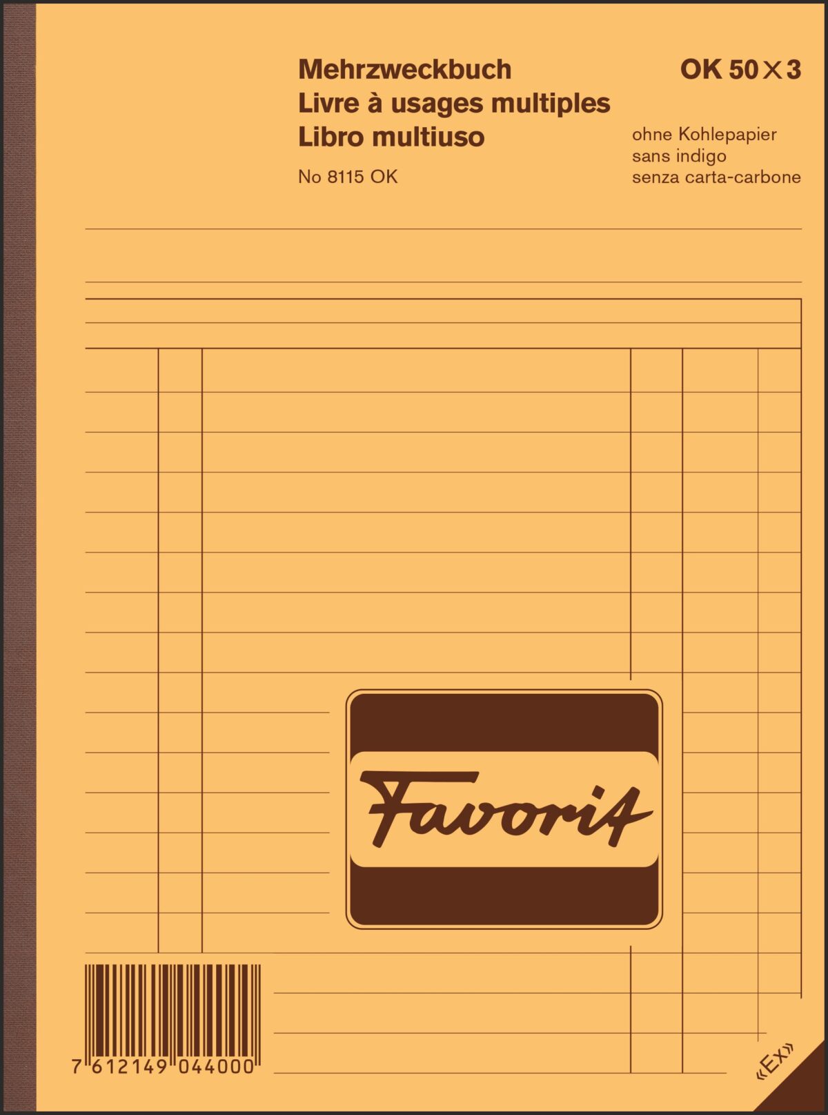 FAVORIT Mehrzweckbuch D/F/I A5 8115OK blau/blau/weiss 50x3 Blatt – Hochwertig & günstig bei ShopDeca