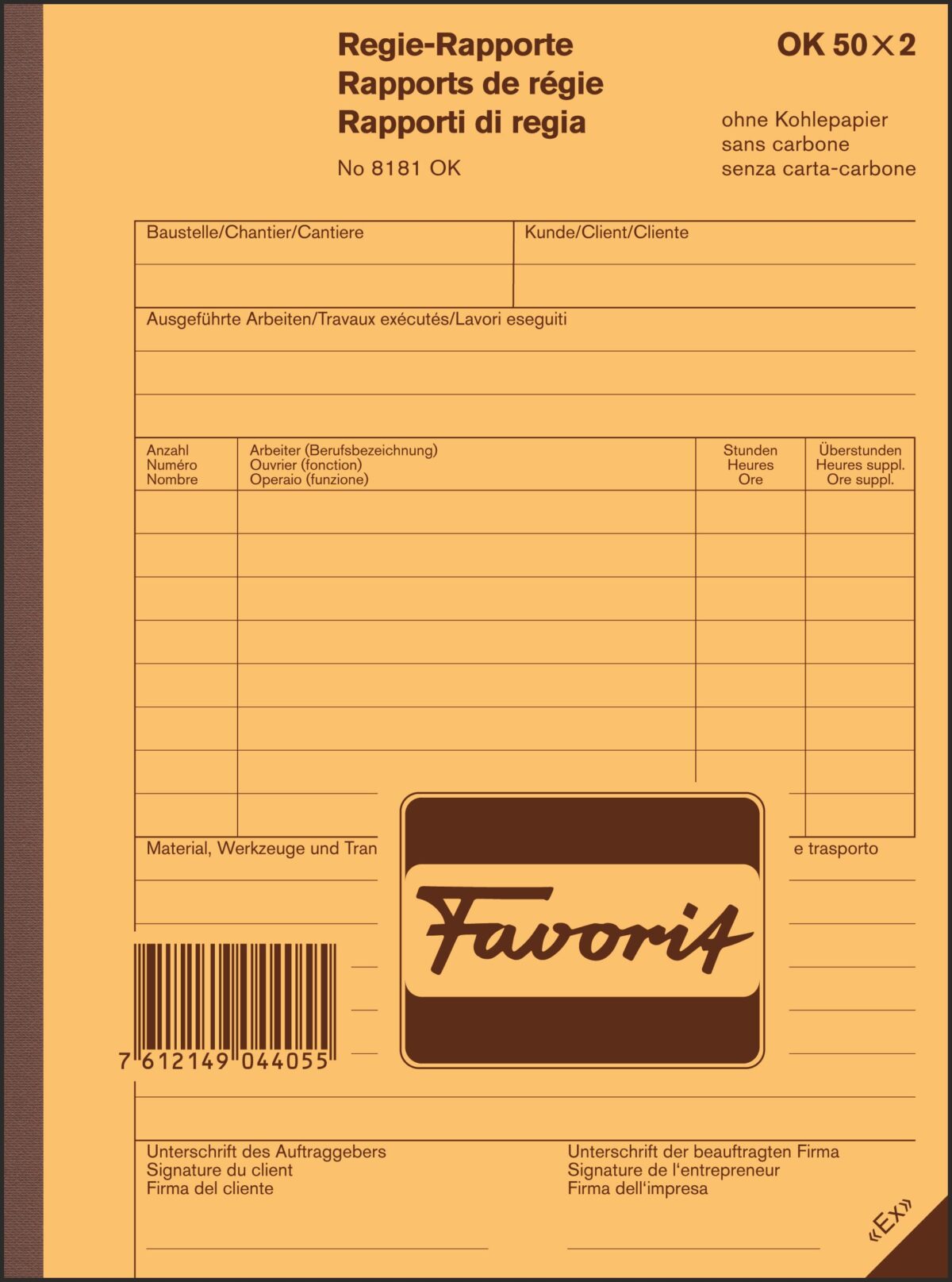 FAVORIT Regierapport D/F/I A5 8181 OK weiss 50x2 Blatt – Hochwertig & günstig bei ShopDeca